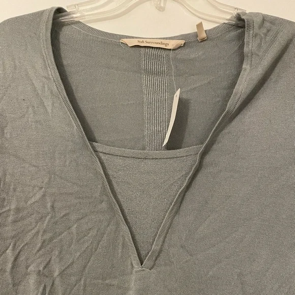 NWT Soft Surroundings Shimmer blue Longsleeve top - Picture 3 of 8